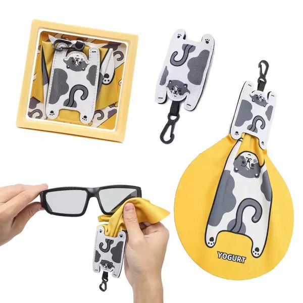 若愚工坊 清潔布 手機布 眼鏡布 相機布 粉紅肌肉猛男兔 肌肉兔  搞怪 粉紅兔 杯墊｜嗨寶好選物