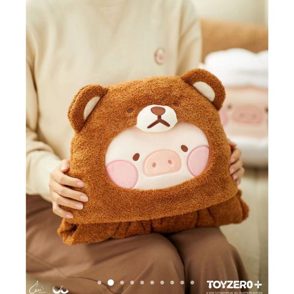 LULU豬  LULU 豬熊羊變裝系列 連帽空調毯 辦公毯 小被子 披肩 毯子｜嗨寶好選物