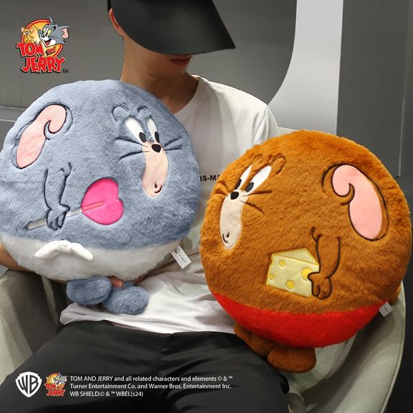 湯姆貓與傑利鼠 Tom and Jerry 貓與老鼠 圓形公仔 靠墊 枕頭 裝飾玩具｜嗨寶好選物