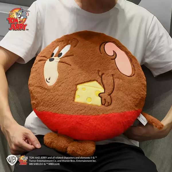 湯姆貓與傑利鼠 Tom and Jerry 貓與老鼠 圓形公仔 靠墊 枕頭 裝飾玩具｜嗨寶好選物