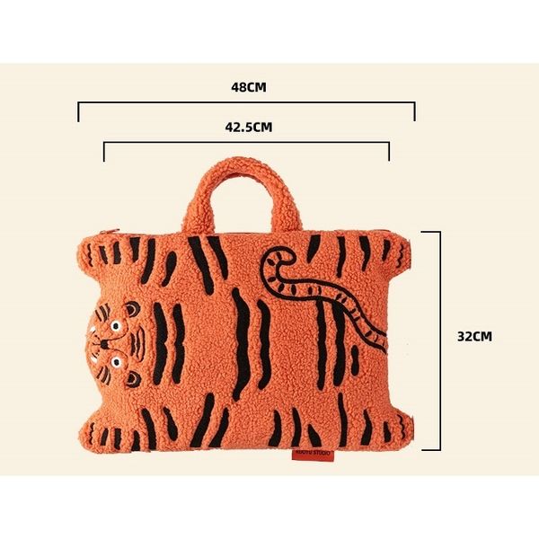 若愚工坊  可愛老虎 可愛兔子 粉紅肌肉猛男兔 肌肉兔 粉紅兔 手提 電腦包 手提包｜嗨寶好選物