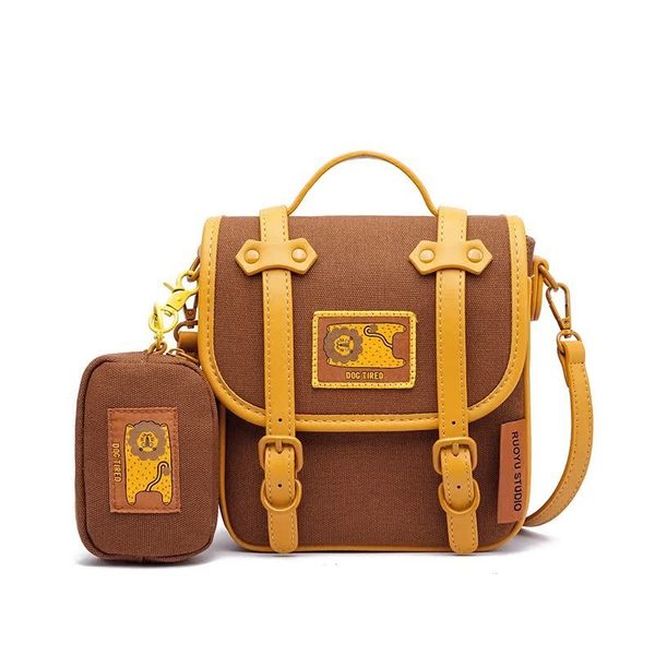 若愚工坊 可愛獅子 可愛貓咪 刺繡 粉紅肌肉猛男兔 肌肉兔  搞怪 粉紅兔 雙肩包 小包 後背包｜嗨寶好選物