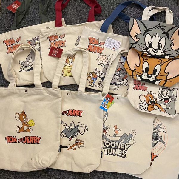  湯姆貓與傑利鼠 Tom and Jerry 貓與老鼠 印花購物袋 日本代購 環保袋 手提袋 帆布袋｜嗨寶好選物