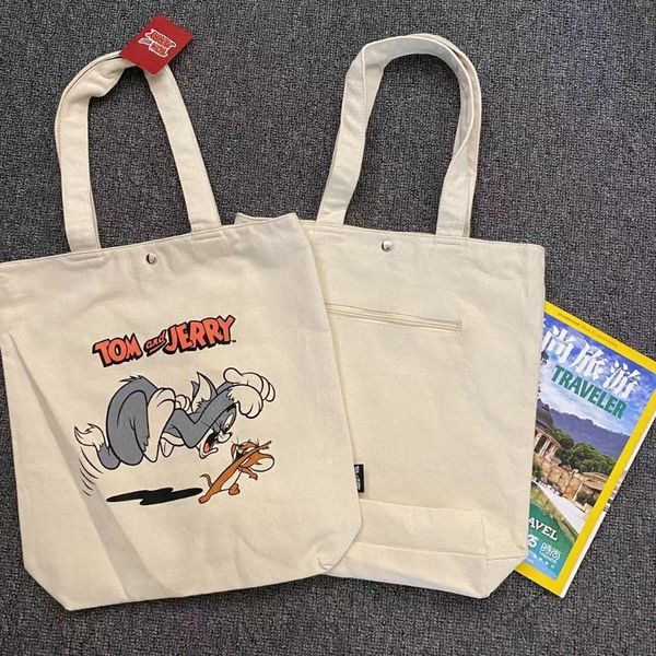  湯姆貓與傑利鼠 Tom and Jerry 貓與老鼠 印花購物袋 日本代購 環保袋 手提袋 帆布袋｜嗨寶好選物