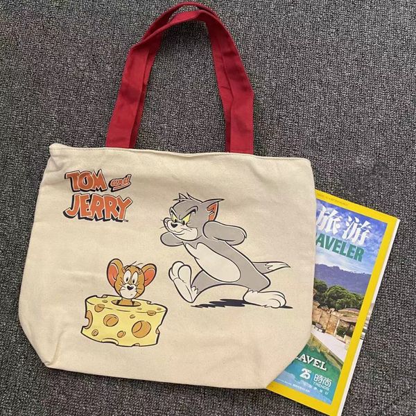  湯姆貓與傑利鼠 Tom and Jerry 貓與老鼠 印花購物袋 日本代購 環保袋 手提袋 帆布袋｜嗨寶好選物