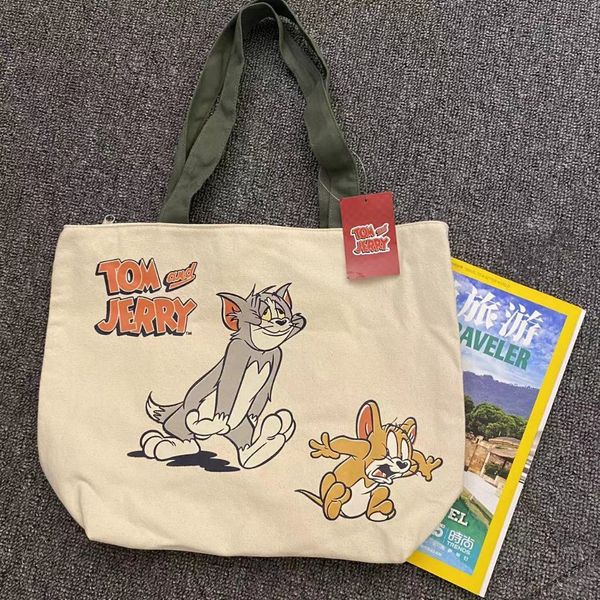  湯姆貓與傑利鼠 Tom and Jerry 貓與老鼠 印花購物袋 日本代購 環保袋 手提袋 帆布袋｜嗨寶好選物