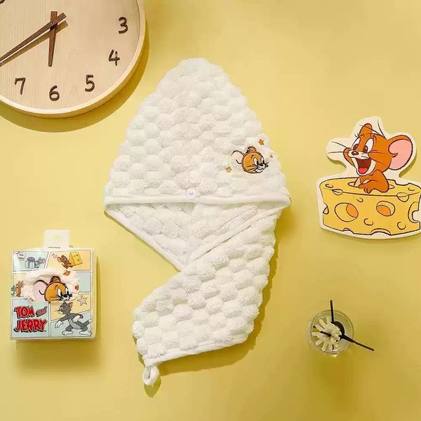 湯姆貓與傑利鼠 Tom and Jerry 貓與老鼠 生活用品系列 毛巾 乾髮帽 速乾 吸水｜嗨寶好選物