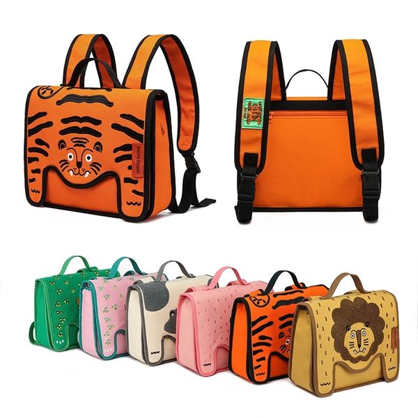 若愚工坊 可愛獅子 可愛貓咪 刺繡 粉紅肌肉猛男兔 肌肉兔  粉紅兔 翻蓋雙肩包 後背包 背包｜嗨寶好選物