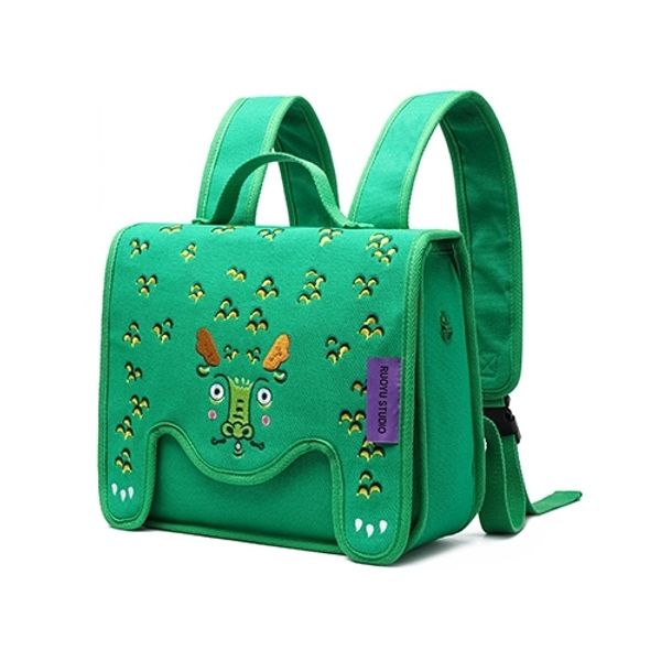 若愚工坊 可愛獅子 可愛貓咪 刺繡 粉紅肌肉猛男兔 肌肉兔  粉紅兔 翻蓋雙肩包 後背包 背包｜嗨寶好選物