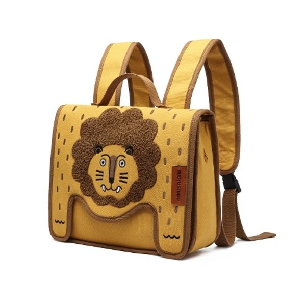 若愚工坊 可愛獅子 可愛貓咪 刺繡 粉紅肌肉猛男兔 肌肉兔  粉紅兔 翻蓋雙肩包 後背包 背包｜嗨寶好選物