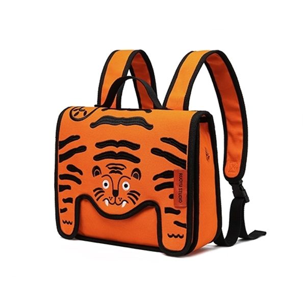 若愚工坊 可愛獅子 可愛貓咪 刺繡 粉紅肌肉猛男兔 肌肉兔  粉紅兔 翻蓋雙肩包 後背包 背包｜嗨寶好選物