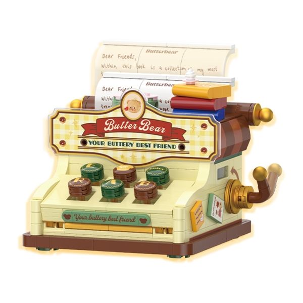 黃油小熊 電子寵物系列 積木玩具 打字機 拍立得 積木 擺件 公仔｜嗨寶好選物