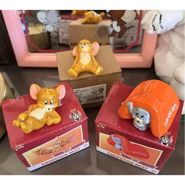 日本 Tom & Jerry 湯姆貓與傑利鼠 陶瓷筷架  手伴 公仔 擺件 扭蛋 收藏品｜嗨寶好選物
