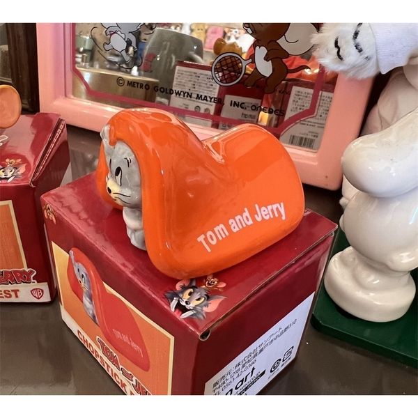 日本 Tom & Jerry 湯姆貓與傑利鼠 陶瓷筷架  手伴 公仔 擺件 扭蛋 收藏品｜嗨寶好選物
