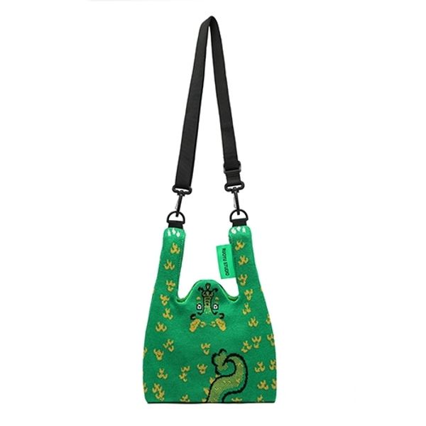 若愚工坊 可愛老虎 可愛兔子粉紅肌肉猛男兔 肌肉兔  粉紅兔  刺繡 針織 小背包 斜背包｜嗨寶好選物