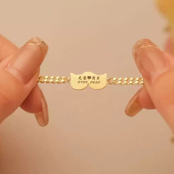 照片訂製  來圖訂製 手工打造 925銀手鍊 手鍊 貓貓 狗狗 孩子 手鍊 手環 紀念物｜嗨寶好選物