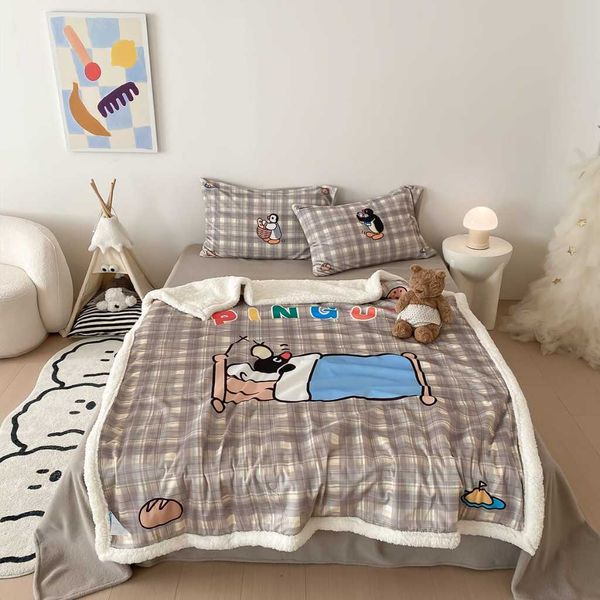 Pingu 仿羊羔絨毛毯子｜企鵝家族｜富山商店｜盲盒 手伴 公仔 擺件 收藏品｜嗨寶好選物