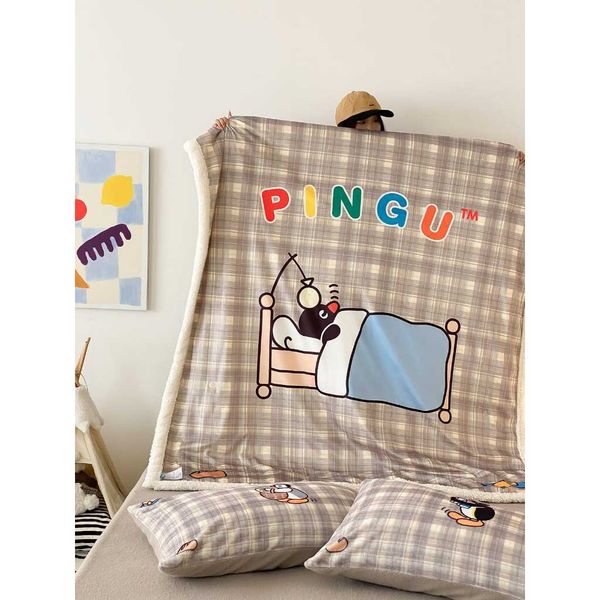 Pingu 仿羊羔絨毛毯子｜企鵝家族｜富山商店｜盲盒 手伴 公仔 擺件 收藏品｜嗨寶好選物