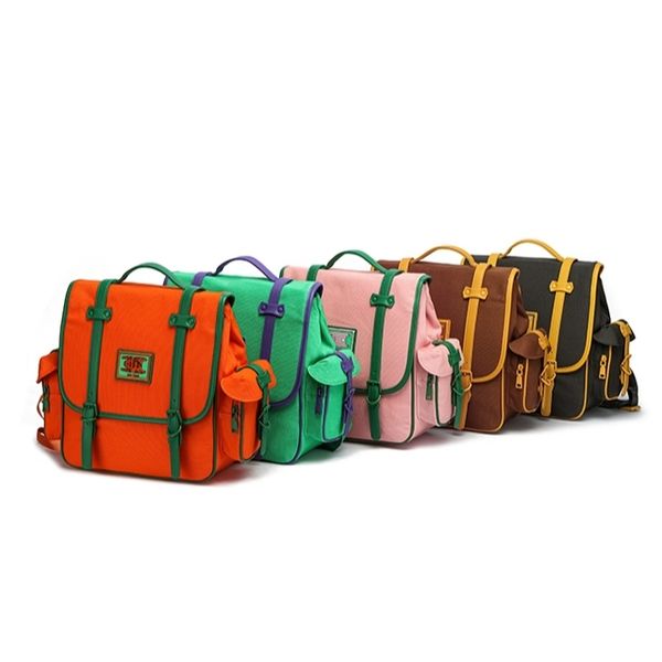 若愚工坊 可愛獅子 可愛貓咪 刺繡 粉紅肌肉猛男兔 肌肉兔  搞怪 粉紅兔 後背包 雙肩包 帆布｜嗨寶好選物