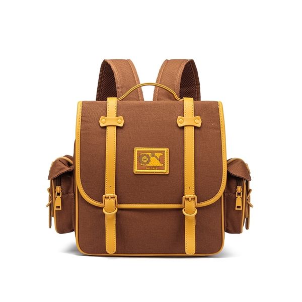 若愚工坊 可愛獅子 可愛貓咪 刺繡 粉紅肌肉猛男兔 肌肉兔  搞怪 粉紅兔 後背包 雙肩包 帆布｜嗨寶好選物