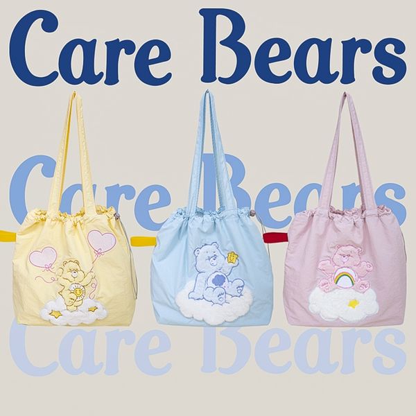 Carebears 愛心小熊 生活用品系列 刺繡包包 單肩包 抽繩 托特包 側背包 文書包｜嗨寶好選物