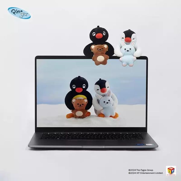Pingu 企鵝家族 趴趴系列 電腦屏幕顯示器 掛件 毛絨公仔 手伴 公仔 擺件 收藏品｜嗨寶好選物