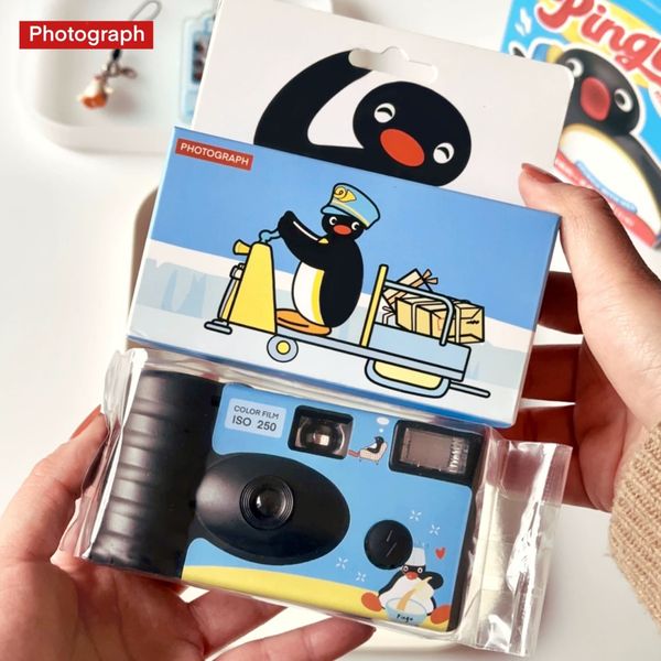 Pingu 企鵝家族 史努比 一次性相機 底片 彩色膠捲 系列 盲盒 手伴 公仔 擺件 扭蛋 收藏品|嗨寶好選物