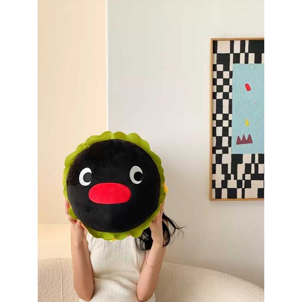Pingu 企鵝家族 抱枕系列 黑金鵝堡 毛絨 沙發 抱枕 漢堡抱枕 靠墊 企鵝｜嗨寶好選物