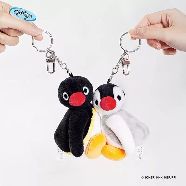 Pingu 企鵝家族 企鵝情侶系列 一對磁吸 鑰匙扣 毛絨掛件 系列 盲盒 手伴 公仔 擺件 收藏品｜嗨寶好選物