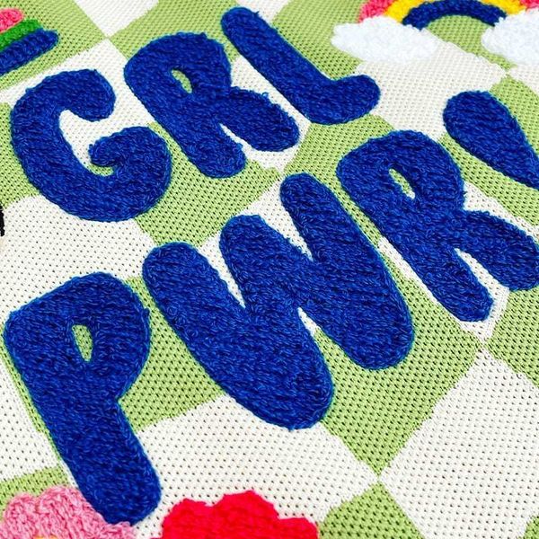 飛天小女警 綠色針織單肩包｜飛織包 單肩包 通勤 百搭 編織包｜盲盒 手伴 公仔 擺件 收藏品｜嗨寶好選物