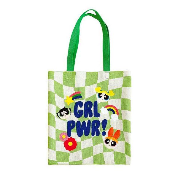 飛天小女警 綠色針織單肩包｜飛織包 單肩包 通勤 百搭 編織包｜盲盒 手伴 公仔 擺件 收藏品｜嗨寶好選物