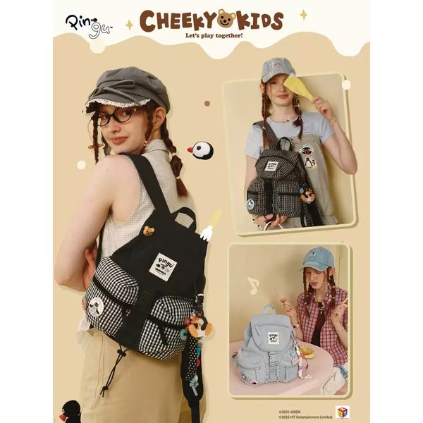 Pingu 企鵝家族 企鵝出遊系列 休閒 雙肩包 翻蓋 輕便背包 書包 後背包｜嗨寶好選物