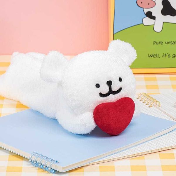 線條小狗｜毛絨筆袋｜鉛筆盒 化妝袋 筆袋 公仔 擺件 收藏品 玩偶 文具｜嗨寶好選物