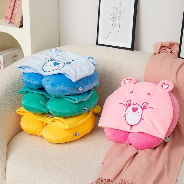 Carebears 愛心小熊 生活用品系列 頭枕 U行枕頭 飛行用枕頭 旅行枕 枕頭 頭靠｜嗨寶好選物