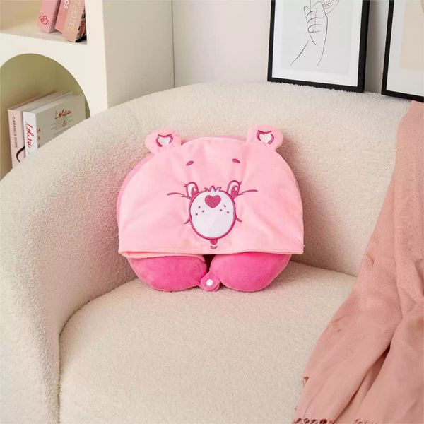 Carebears 愛心小熊 生活用品系列 頭枕 U行枕頭 飛行用枕頭 旅行枕 枕頭 頭靠｜嗨寶好選物