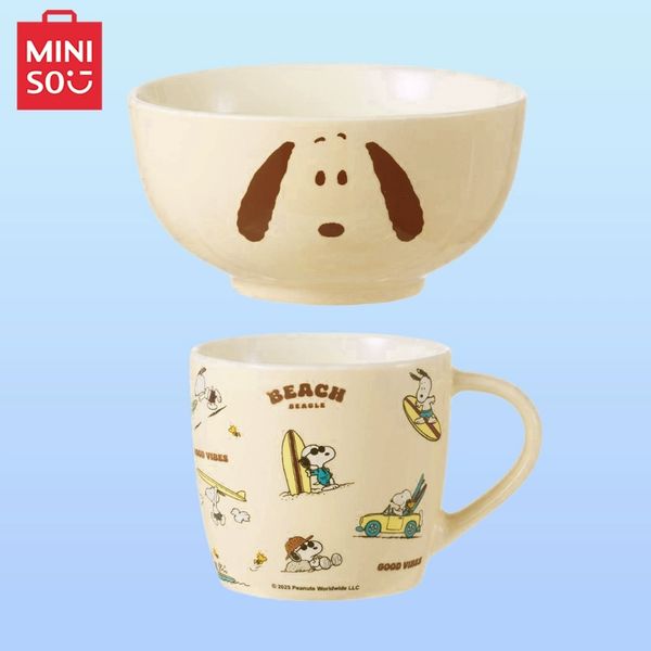 Peanuts 史努比 曬黑系列 陶瓷 碗杯 餐具 馬克杯 水杯 擺件 收藏品 MINISO|嗨寶好選物