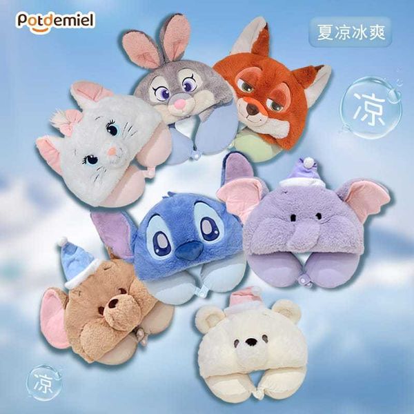 迪士尼 頸脖涼感 連帽u型枕 飛行枕 旅行枕 遮光 旅行枕頭｜potdemiel｜嗨寶好選物