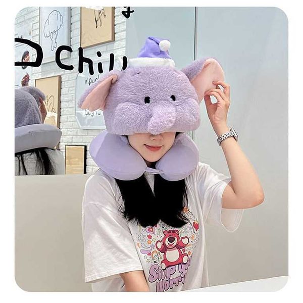 迪士尼 頸脖涼感 連帽u型枕 飛行枕 旅行枕 遮光 旅行枕頭｜potdemiel｜嗨寶好選物