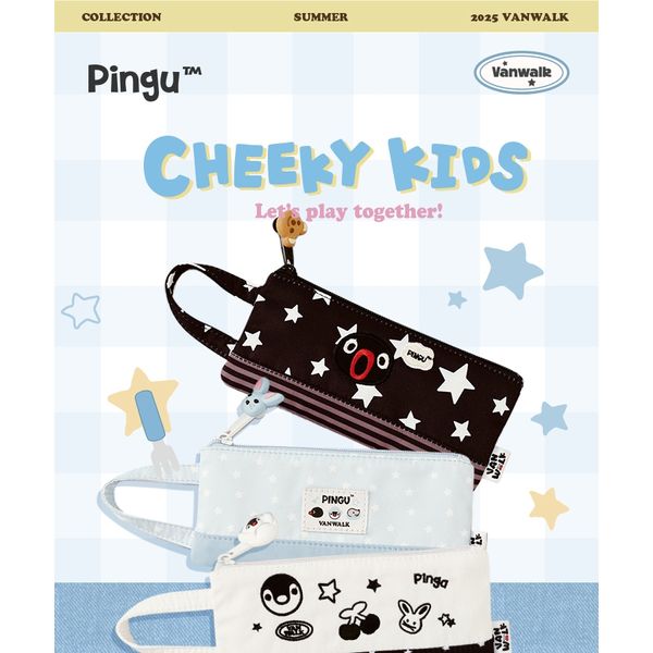 Pingu 企鵝家族 筆袋 鉛筆盒 文具袋 化妝袋 帆布 手提 便攜 收納 帆布袋 畫筆｜嗨寶好選物