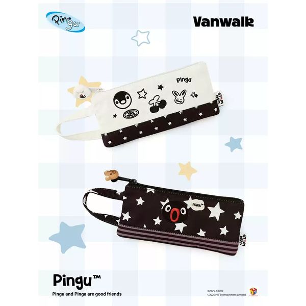 Pingu 企鵝家族 筆袋 鉛筆盒 文具袋 化妝袋 帆布 手提 便攜 收納 帆布袋 畫筆｜嗨寶好選物