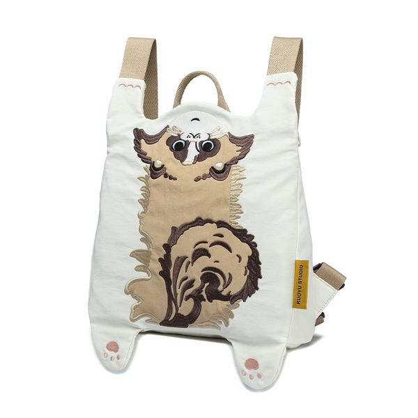 若愚工坊 可愛老虎 可愛兔子 粉紅肌肉猛男兔 肌肉兔 粉紅兔 可折疊 輕便後背包 雙肩包｜嗨寶好選物