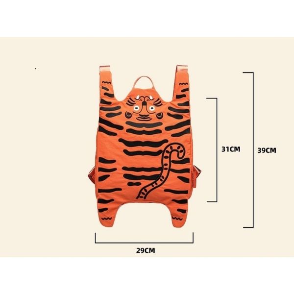 若愚工坊 可愛老虎 可愛兔子 粉紅肌肉猛男兔 肌肉兔 粉紅兔 可折疊 輕便後背包 雙肩包｜嗨寶好選物