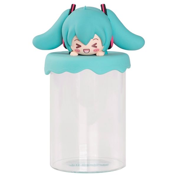 初音未來 瞇瞇眼系列 玻璃密封罐 罐子 收納罐 miku周邊 糖果收納 糖果罐子｜嗨寶好選物