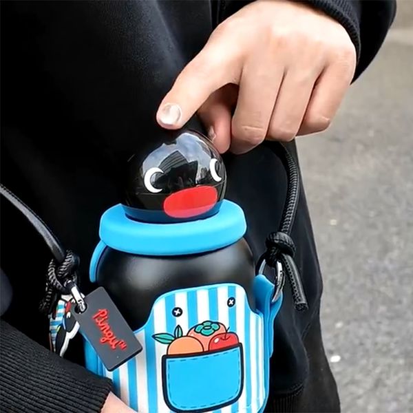 Pingu 企鵝家族 保溫杯系列 鵝的新衣 水杯 水壺 保冷瓶 卡通水壺 保溫瓶 330ml｜嗨寶好選物