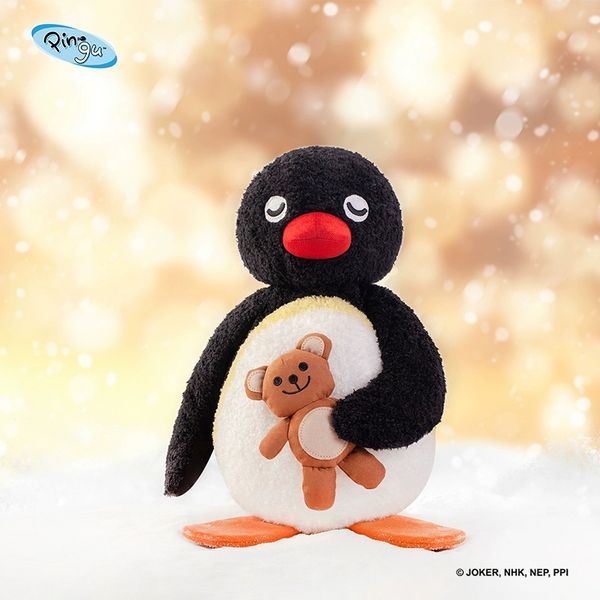 Pingu 企鵝家族 抱小熊公仔系列 掛件 毛絨公仔 手伴 公仔 擺件 可愛毛絨玩偶｜嗨寶好選物