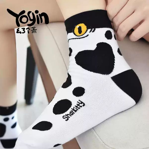 Sharkitty 我就是鯊貓 鯊貓 純棉襪子 可愛 潮玩 動漫 均碼 秋季襪 長襪｜嗨寶好選物