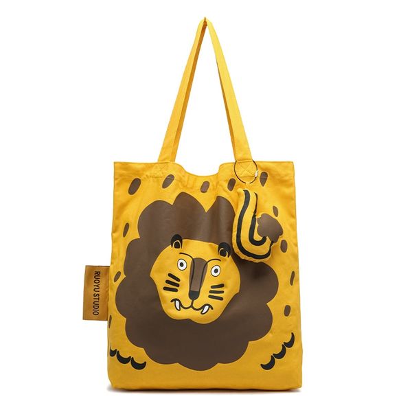 若愚工坊 可愛老虎 可愛兔子 粉紅肌肉猛男兔 肌肉兔 粉紅兔 可愛動物 休閒 通勤 大容量 單肩包｜嗨寶好選物