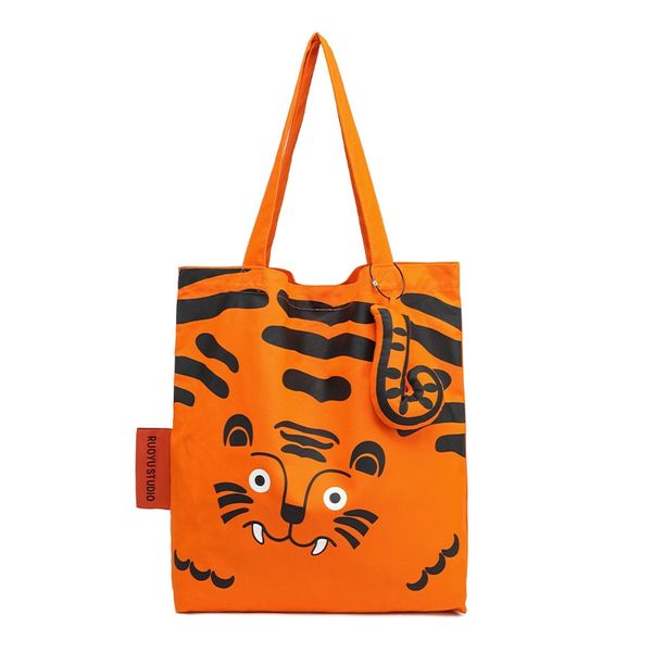 若愚工坊 可愛老虎 可愛兔子 粉紅肌肉猛男兔 肌肉兔 粉紅兔 可愛動物 休閒 通勤 大容量 單肩包｜嗨寶好選物