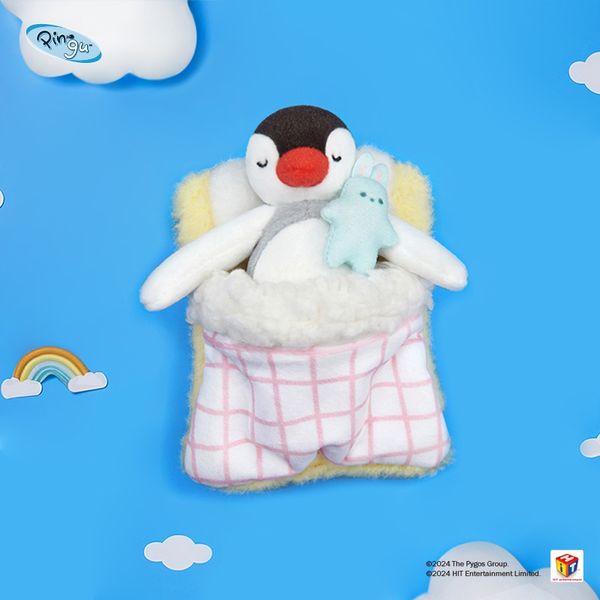 Pingu 企鵝家族 被窩困困系列 掛件 毛絨公仔 手伴 公仔 擺件 一對公仔掛飾 情侶掛件｜嗨寶好選物
