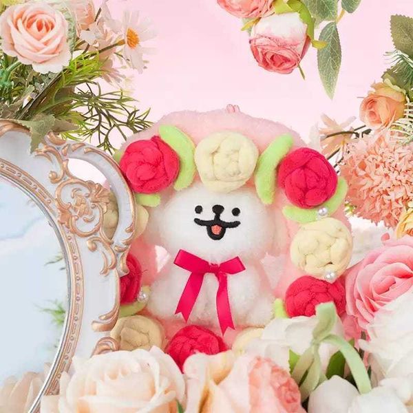 線條小狗｜玫瑰花環公仔｜情侶 七夕 生日禮物 公仔 擺件 收藏品 玩偶 毛絨玩偶｜嗨寶好選物